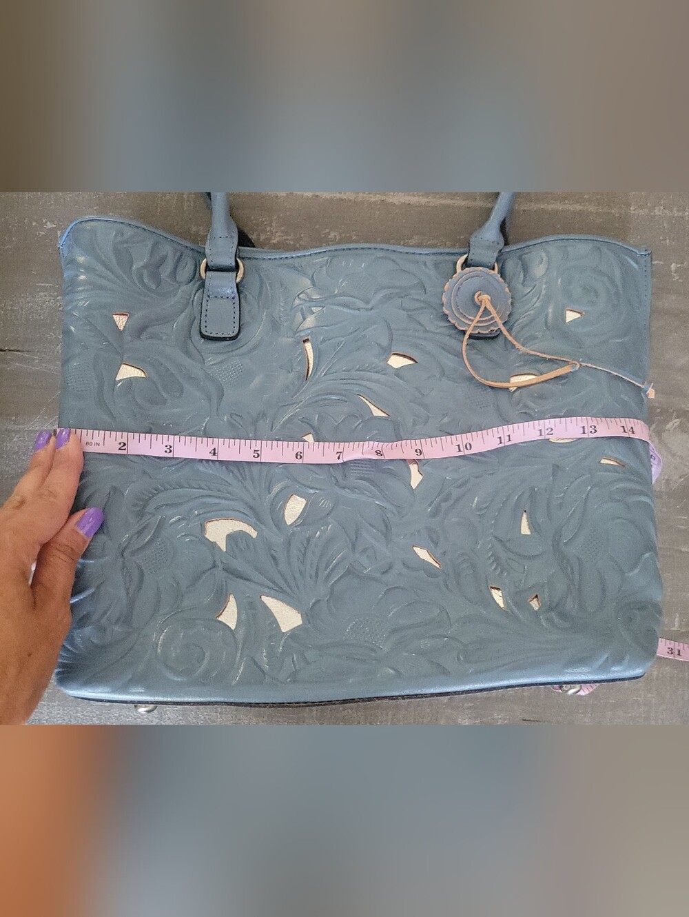 Patricia Nash Adeline tote bag in Safflower Blue - Picture 14 of 16